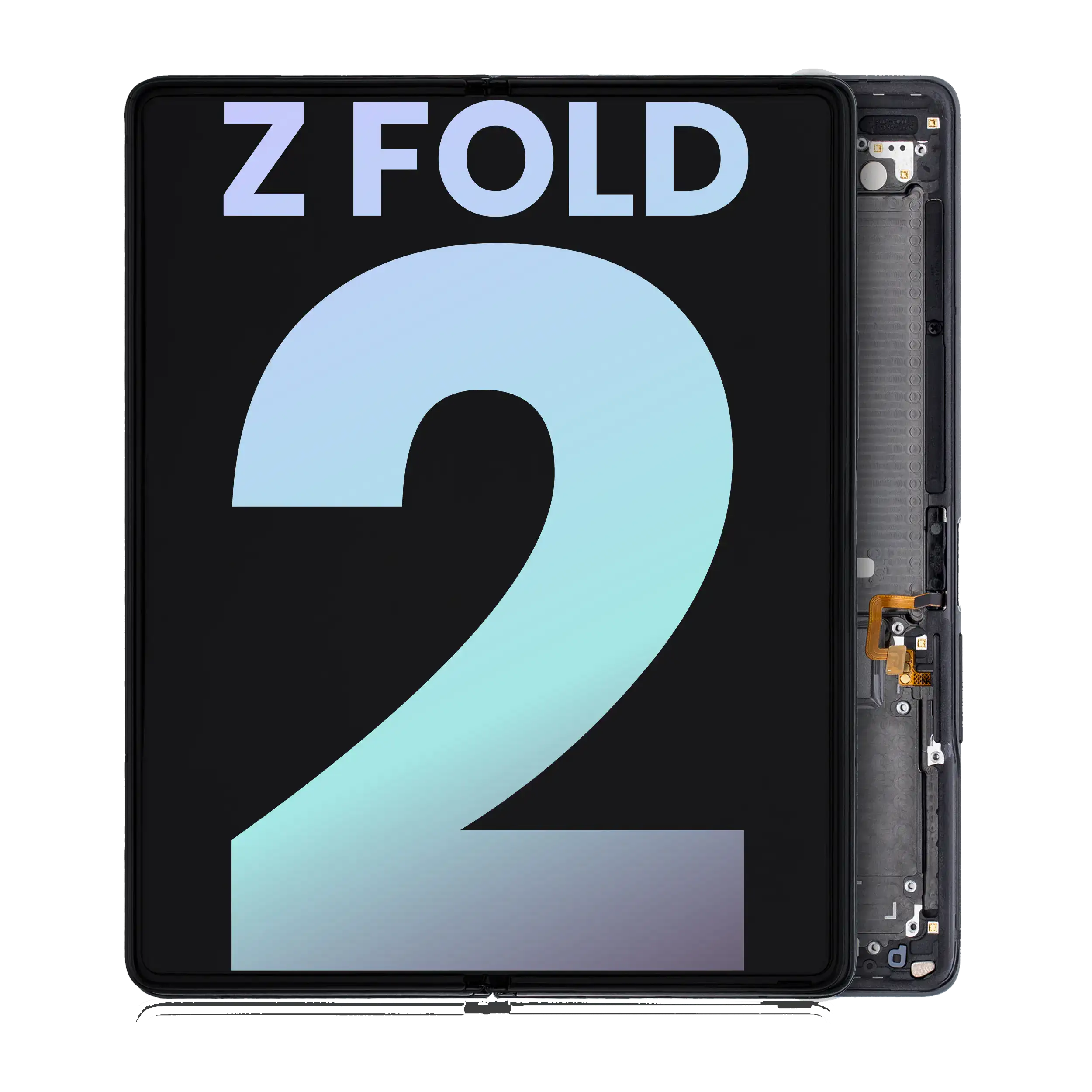 Inner OLED Display with Frame for Samsung Galaxy Z Fold 2 5G (US & International) (Service Pack) Mystic Black