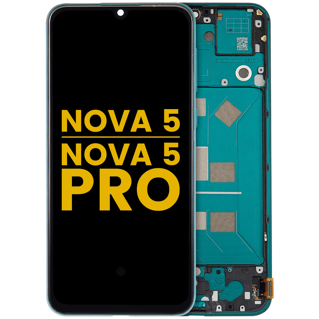 OLED-Display mit Rahmen für Huawei Nova 5 (2019) / Nova 5 Pro (2019) (Refurbished) (Grün)