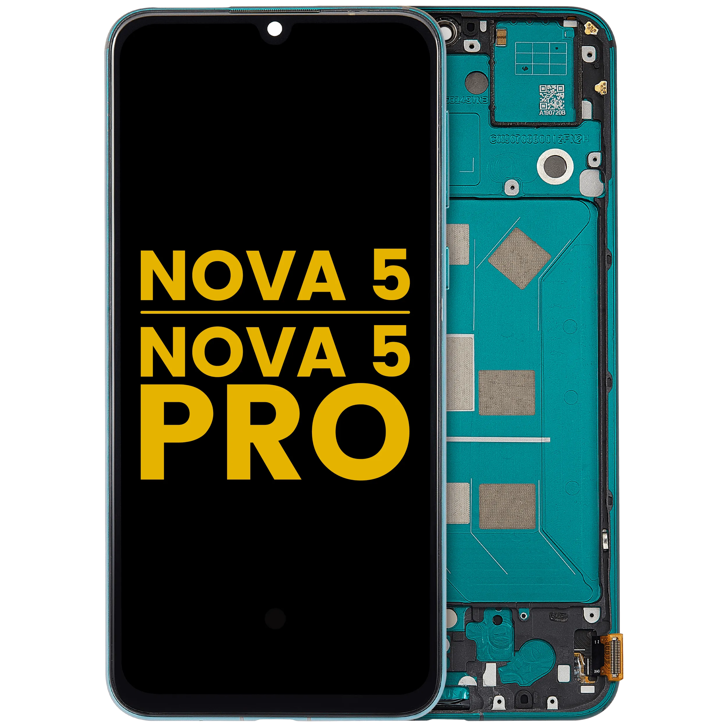 OLED-Display mit Rahmen für Huawei Nova 5 (2019) / Nova 5 Pro (2019) (Refurbished) (Grün)