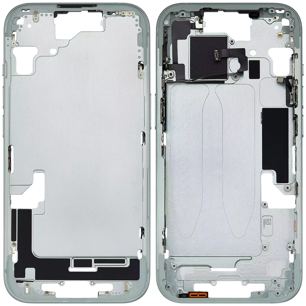 Midframe/Rahmen mit Small Parts für iPhone 15 (EU / Global Version) (gebrauchter OEM-Ausbau, Qualität A) (Grün)