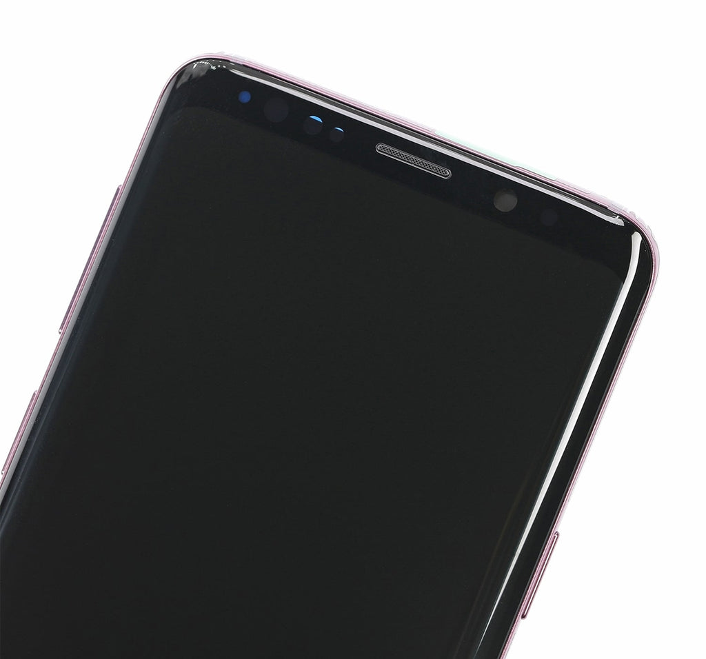 OLED-Display mit Rahmen für Samsung Galaxy S9 (gebrauchter OEM-Ausbau, Qualität B/C) (Lilac Purple)