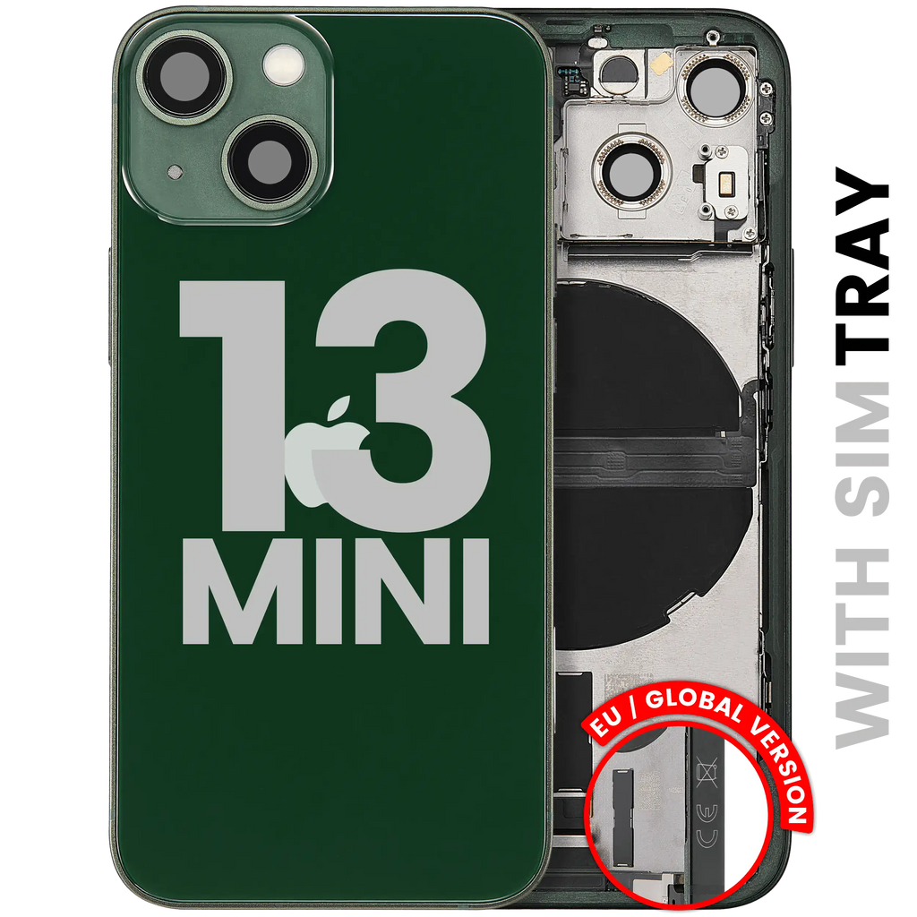 Backcover/Rahmen mit Ladebuchse Flex & Small Parts für iPhone 13 Mini (EU / Global Version) (gebrauchter OEM-Ausbau, Qualität B) (Grün)