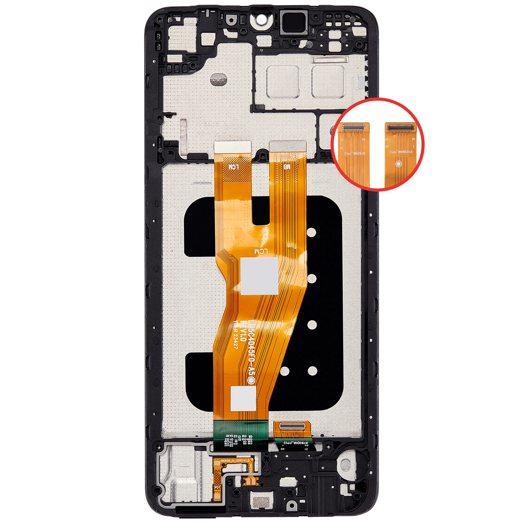 LCD-Display mit Rahmen für Samsung Galaxy A05 (A055 / 2023) (Aftermarket Plus) (Alle Farben)