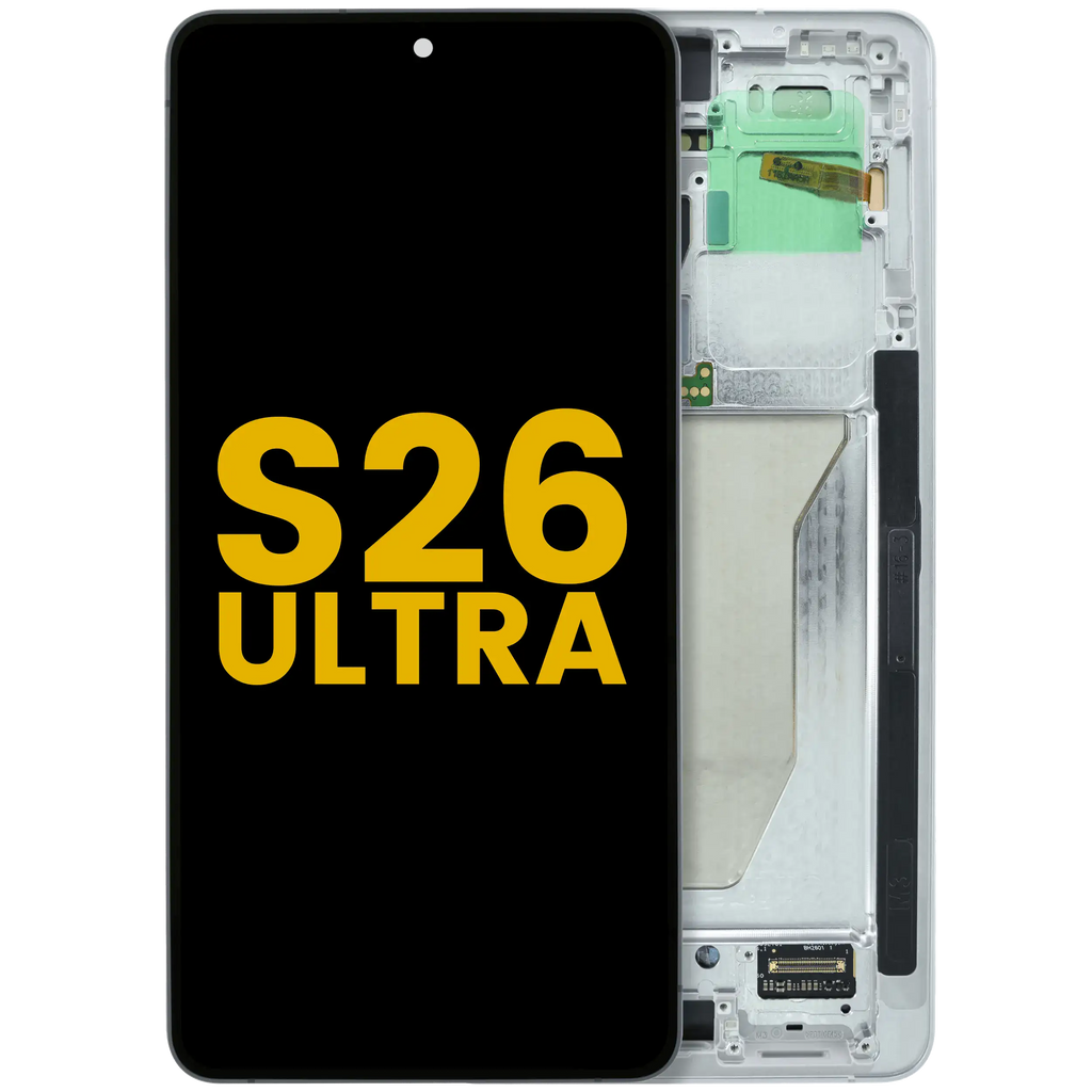 OLED-Display mit Rahmen für Samsung Galaxy S26 Ultra 5G (US & International) (Refurbished) (Weiß)