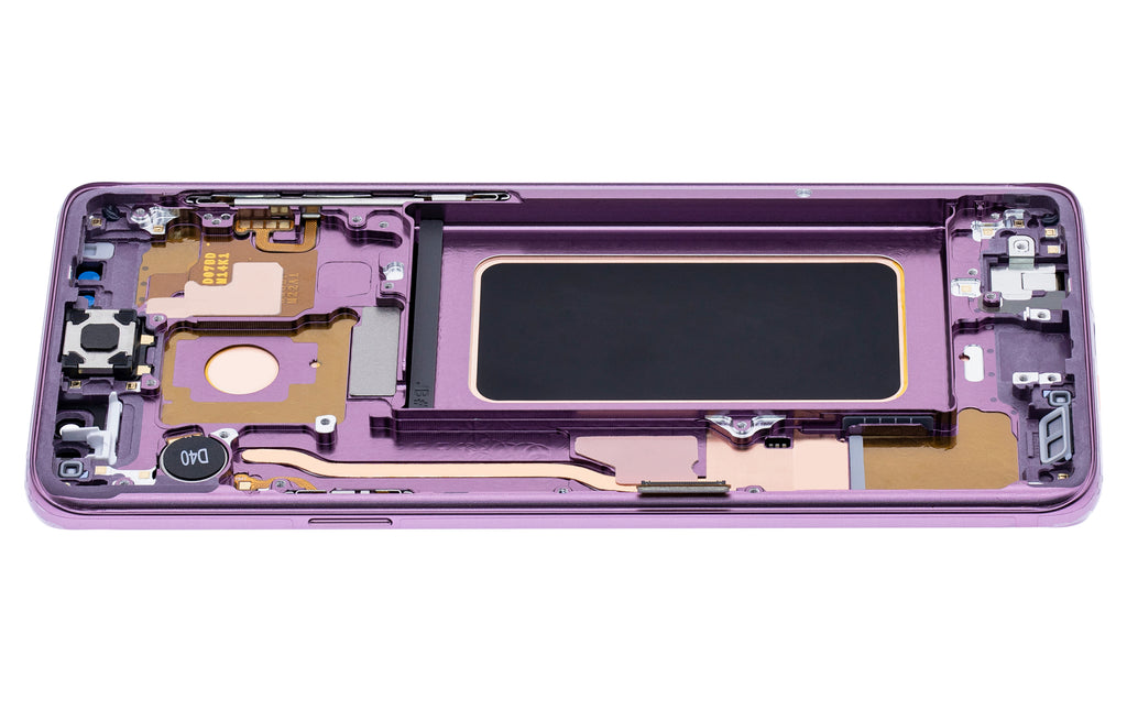 OLED-Display mit Rahmen für Samsung Galaxy S9 Plus (gebrauchter OEM-Ausbau, Qualität B/C) (Lilac Purple)