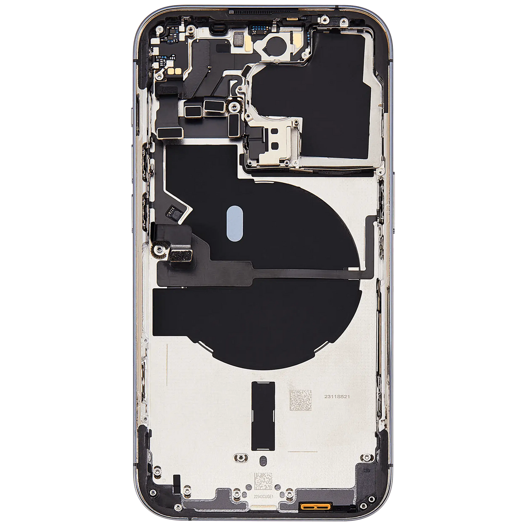Backcover/Rahmen mit Small Parts für iPhone 14 Pro (EU / Global Version) (gebrauchter OEM-Ausbau, Qualität C) (Deep Purple)