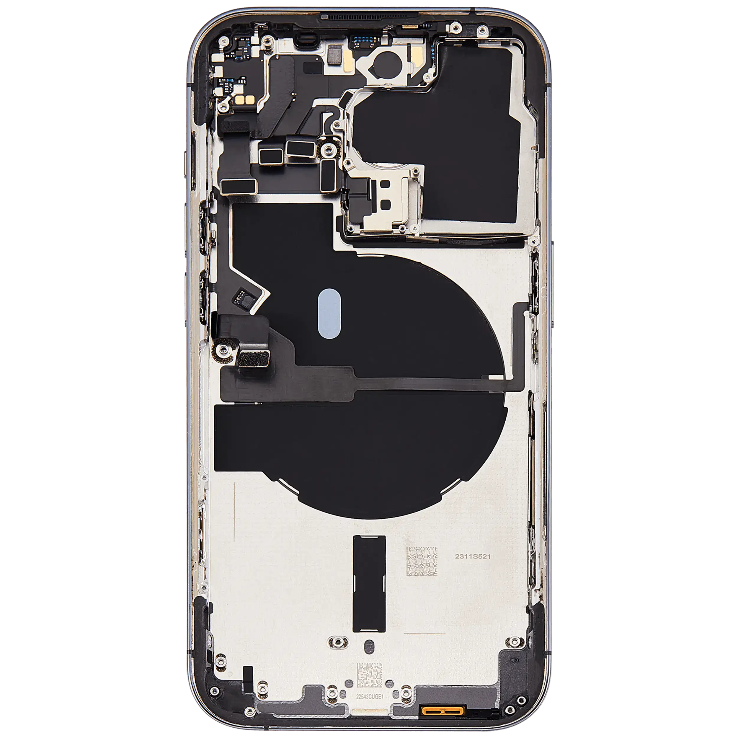 Backcover/Rahmen mit Small Parts für iPhone 14 Pro (EU / Global Version) (gebrauchter OEM-Ausbau, Qualität C) (Deep Purple)
