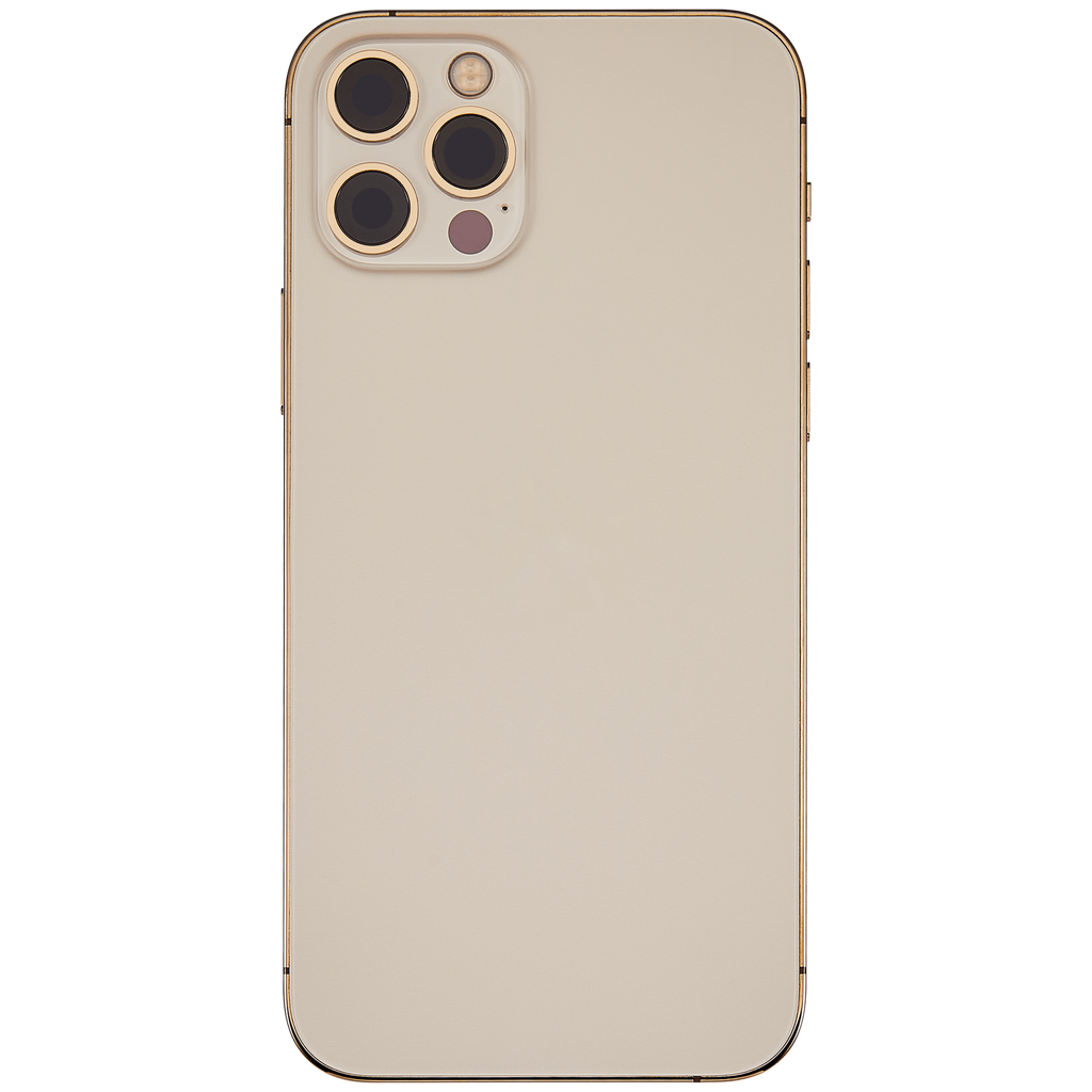Backcover/Rahmen mit Small Parts für iPhone 12 Pro (EU / Global Version) (gebrauchter OEM-Ausbau, Qualität C) (Gold)