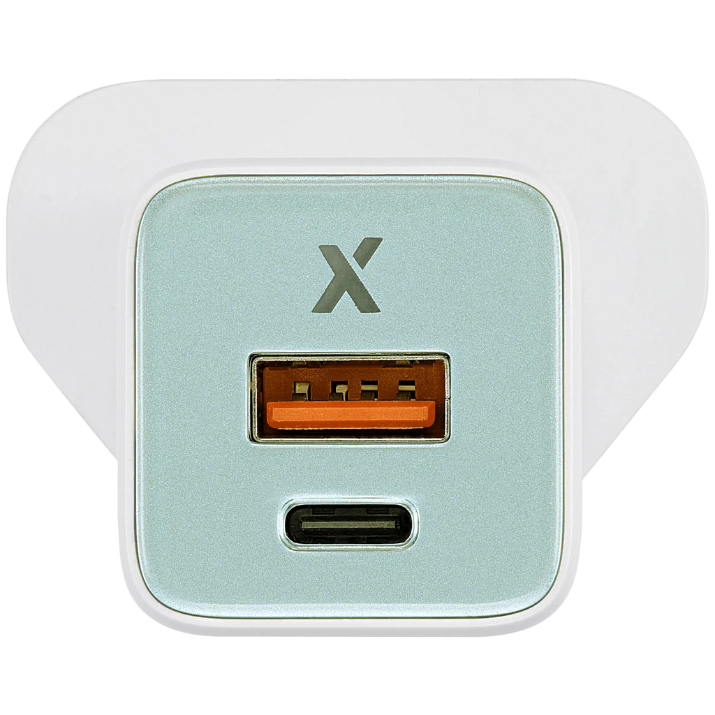 AmpSentrix 30W 2-in-1 USB-C / USB-A Wall Adapter (220V / UK Plug) (Teal)
