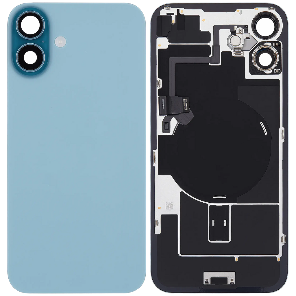Backcover mit MagSafe Magnet & NFC & Blitz-Flexkabel für iPhone 16 Plus (gebrauchter OEM-Ausbau, Qualität C) (Teal)