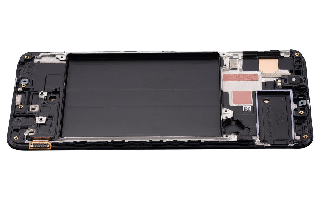 OLED-Display mit Rahmen für Samsung Galaxy A70 (A705 / 2019) (6.33") (Aftermarket Plus) (Alle Farben)