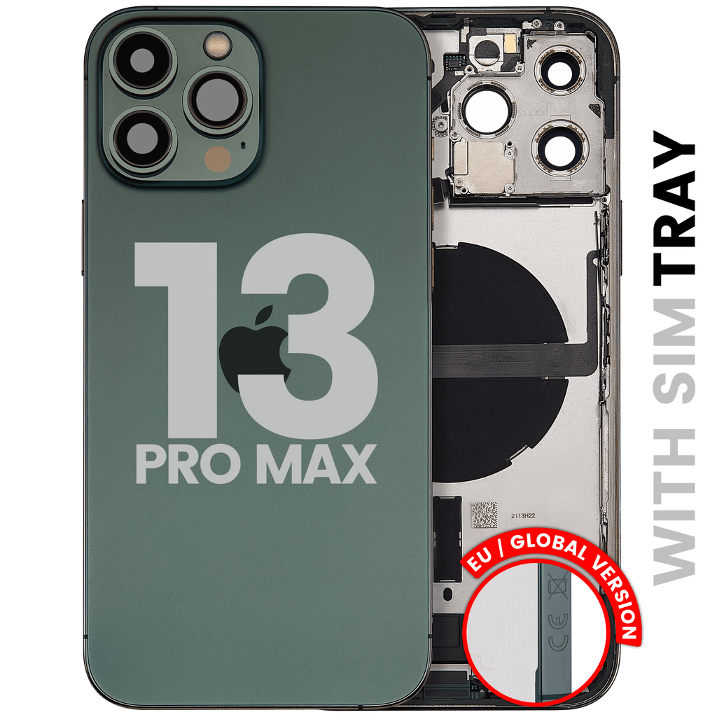 Back Cover/Frame with Charging Port Flex and Small Parts for iPhone 13 Pro Max (EU/Global Version, Alpine Green, used OEM removal, Quality B)