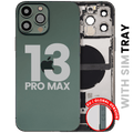 Back Cover/Frame with Charging Port Flex and Small Parts for iPhone 13 Pro Max (EU/Global Version, Alpine Green, used OEM removal, Quality B)