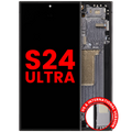 OLED mit Rahmen für Samsung Galaxy S24 Ultra (Aftermarket Plus, Titan Schwarz)