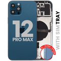 Backcover/Rahmen mit Small Parts für iPhone 12 Pro Max (EU / Global Version) (gebrauchter OEM-Ausbau, Qualität A) (Pacific Blau)