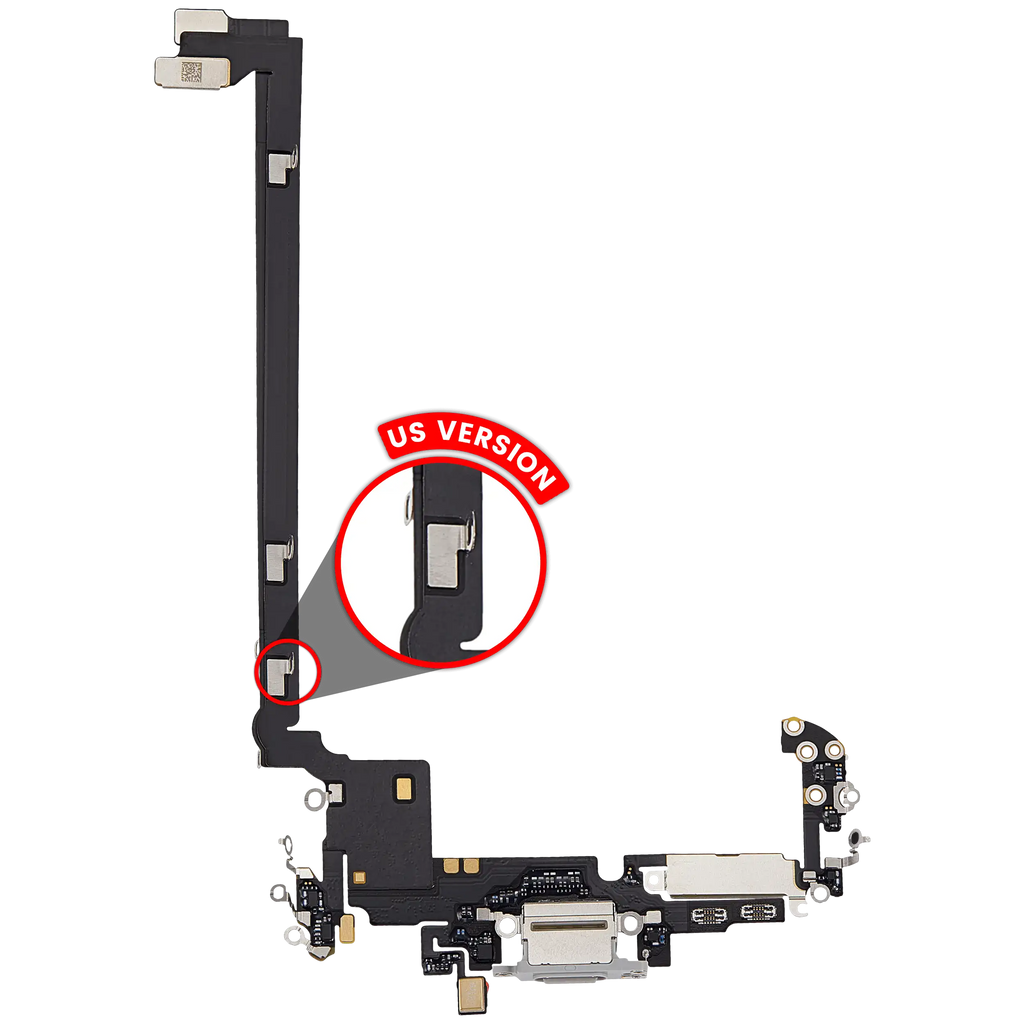 Ladebuchse Flex Cable für iPhone 17 Pro Max (gebrauchter OEM-Ausbau) (US-Version) (Silber)