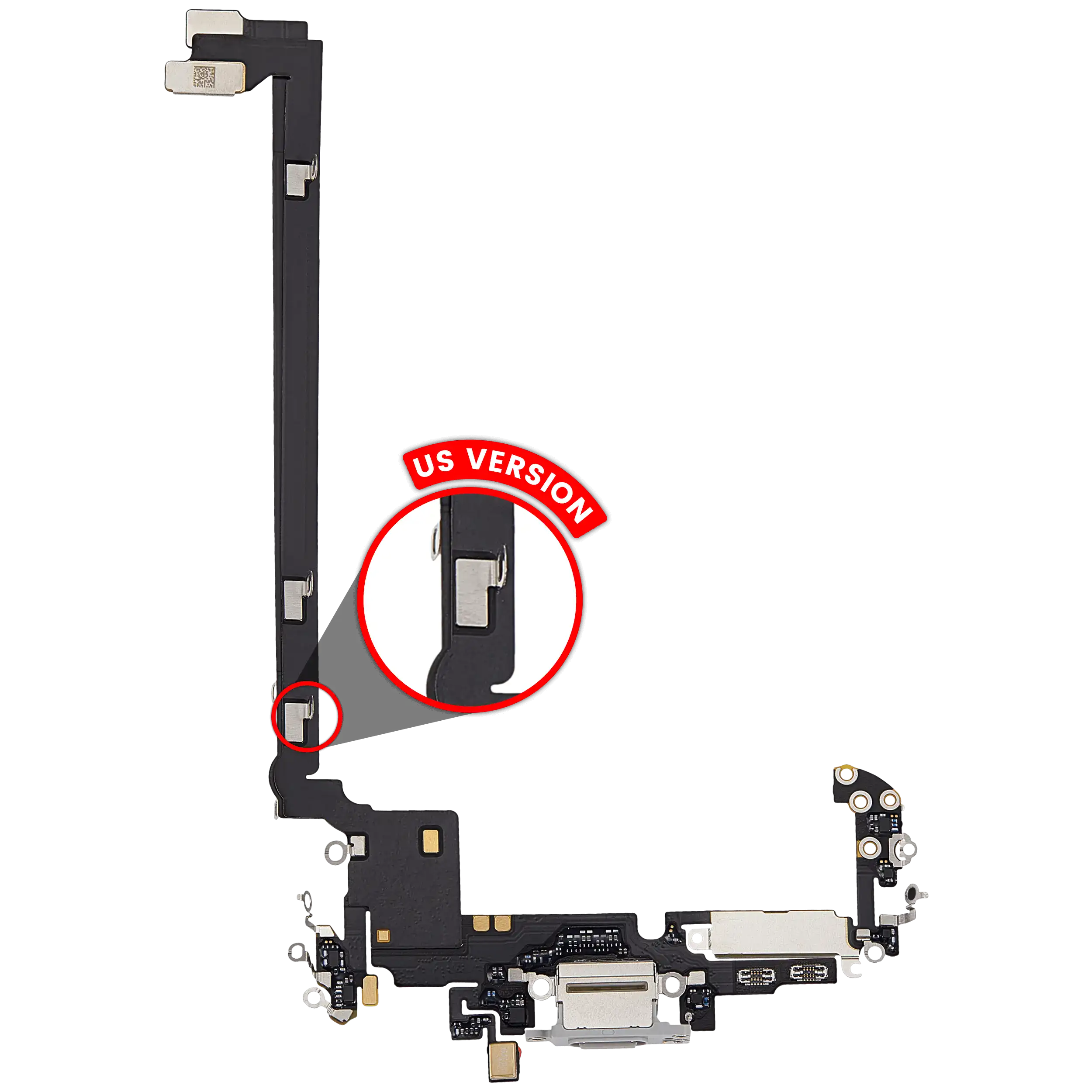 Ladebuchse Flex Cable für iPhone 17 Pro Max (gebrauchter OEM-Ausbau) (US-Version) (Silber)