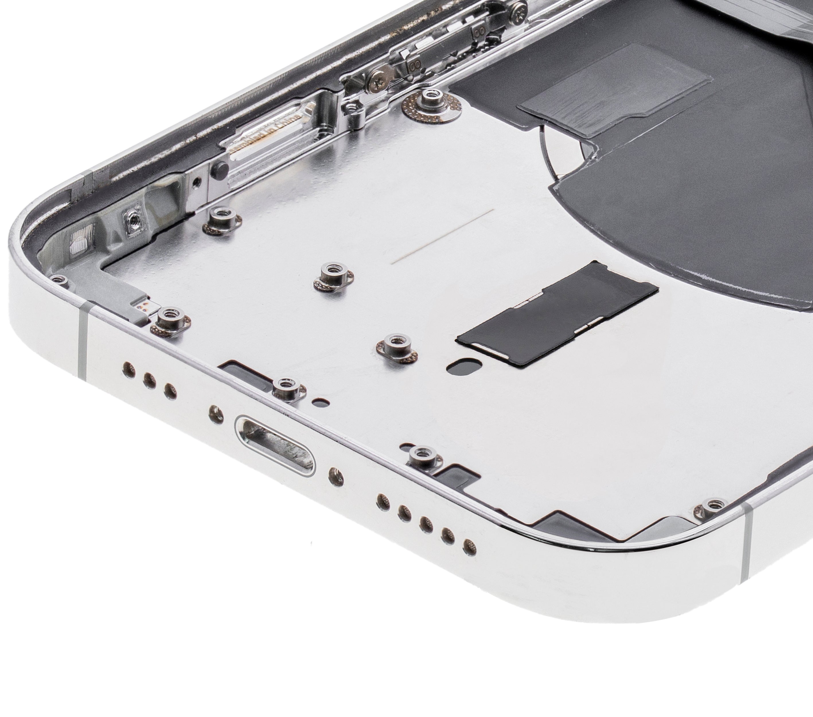 Backcover/Rahmen mit Small Parts für iPhone 12 Pro (EU / Global Version) (gebrauchter OEM-Ausbau, Qualität A) (Silber)