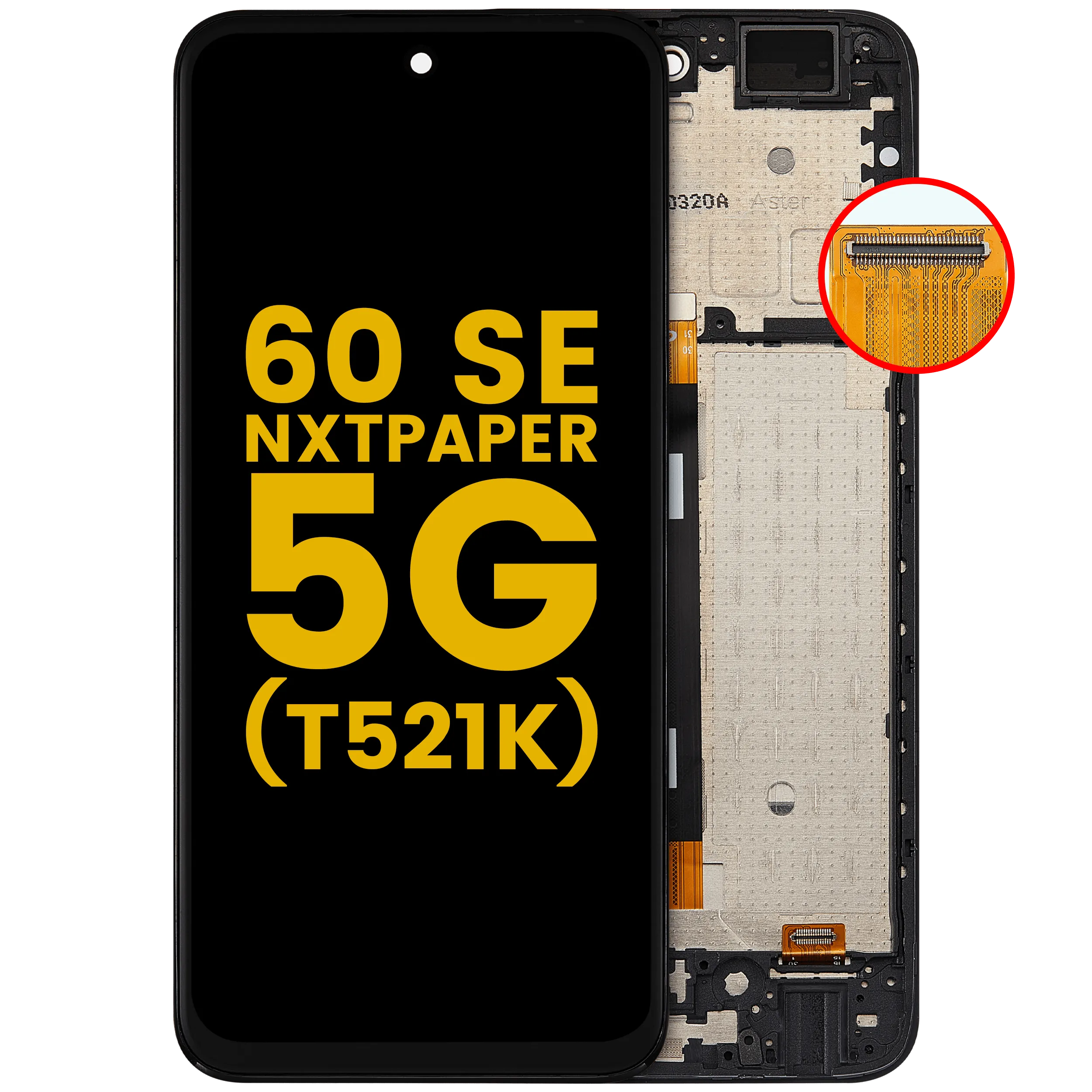 LCD-Display mit Rahmen für TCL 60 SE NxtPaper 5G (T521K) (Refurbished) (Alle Farben)