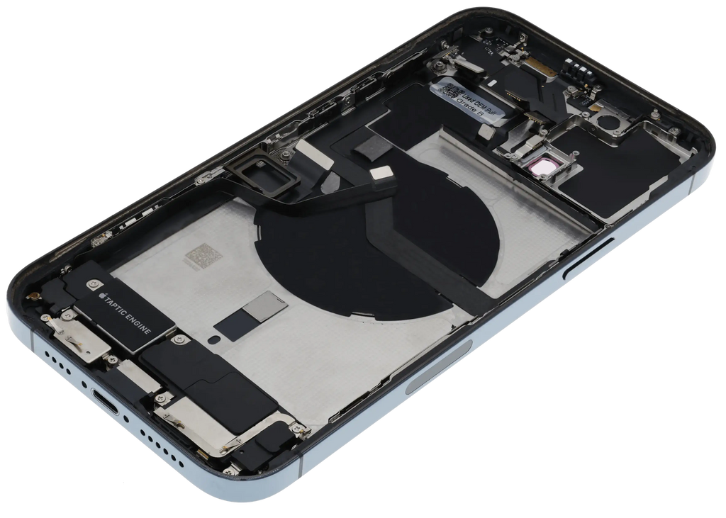 Backcover/Rahmen mit Ladebuchse Flex & Small Parts für iPhone 12 Pro Max (US-Version) (gebrauchter OEM-Ausbau, Qualität A) (Pacific Blau)