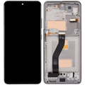 LCD-Display mit Rahmen (Without FingerPrint Sensor) für Samsung Galaxy S21 Ultra (US & International)(Aftermarket: Incell)(Phantom Silver)