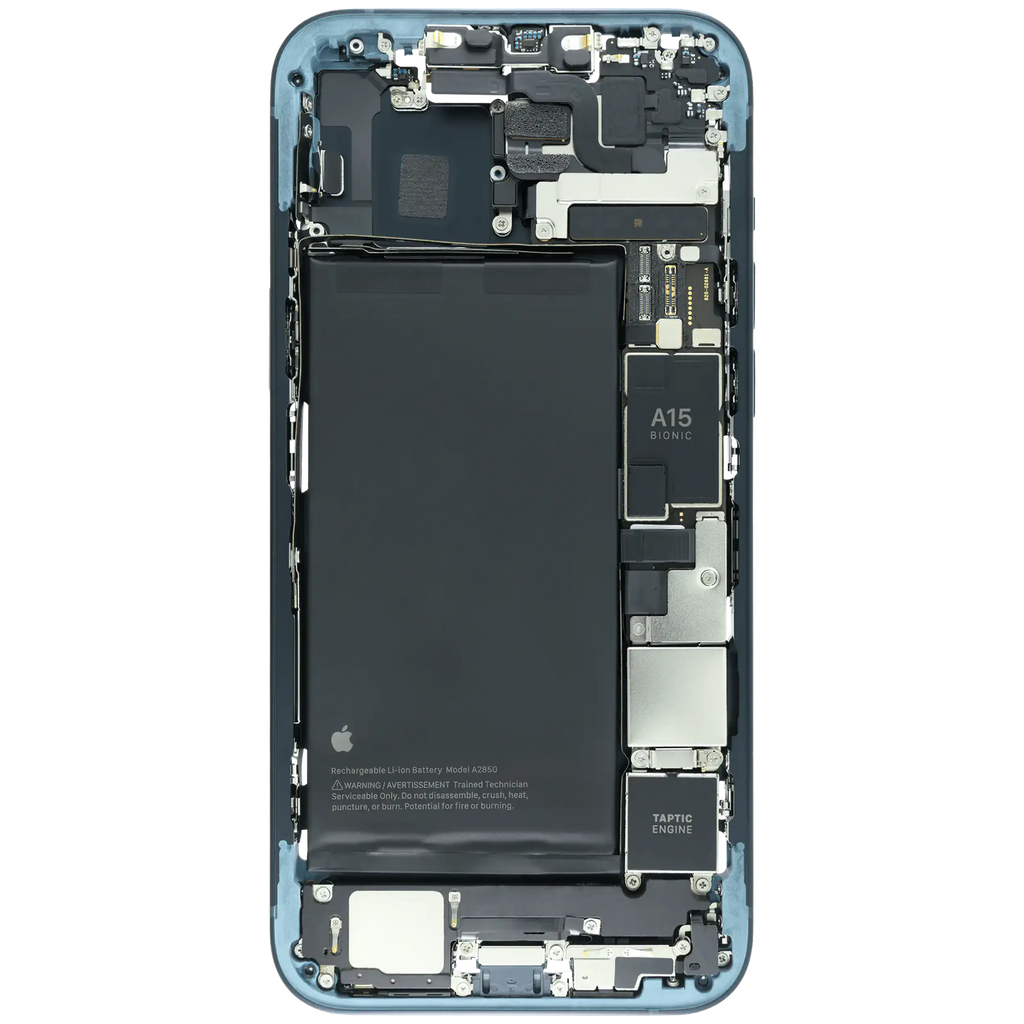 Midframe/Rahmen mit Logic Board / Akku (128 GB) für iPhone 14 Plus (Service Pack) (Midnight)