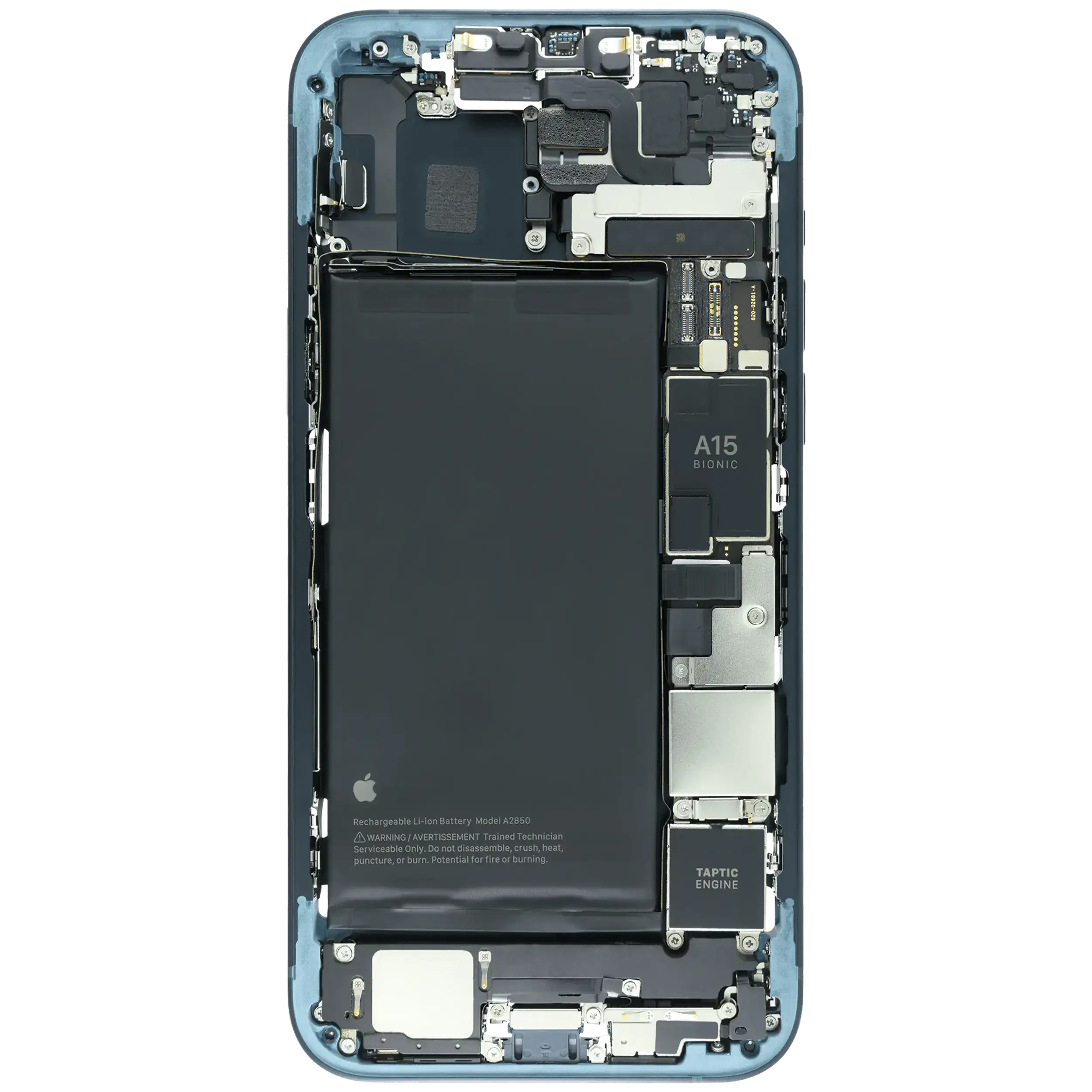 Midframe/Rahmen mit Logic Board / Akku (128 GB) für iPhone 14 Plus (Service Pack) (Midnight)