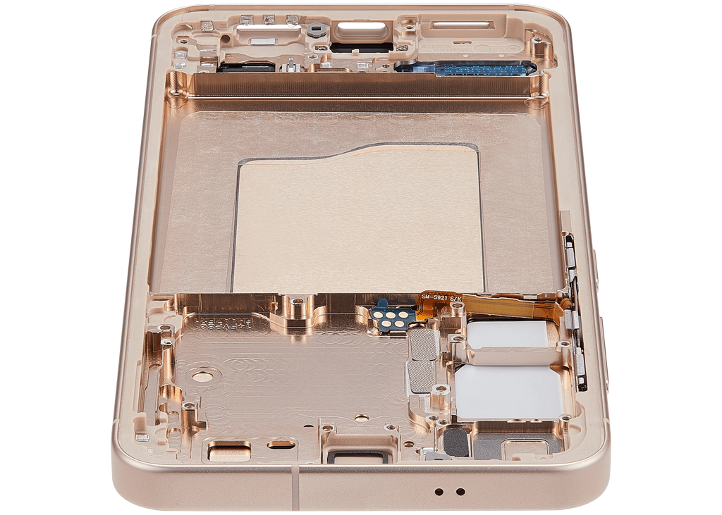 OLED-Display mit Rahmen für Samsung Galaxy S25 5G (US & International) (Aftermarket Plus) (Pink Gold)