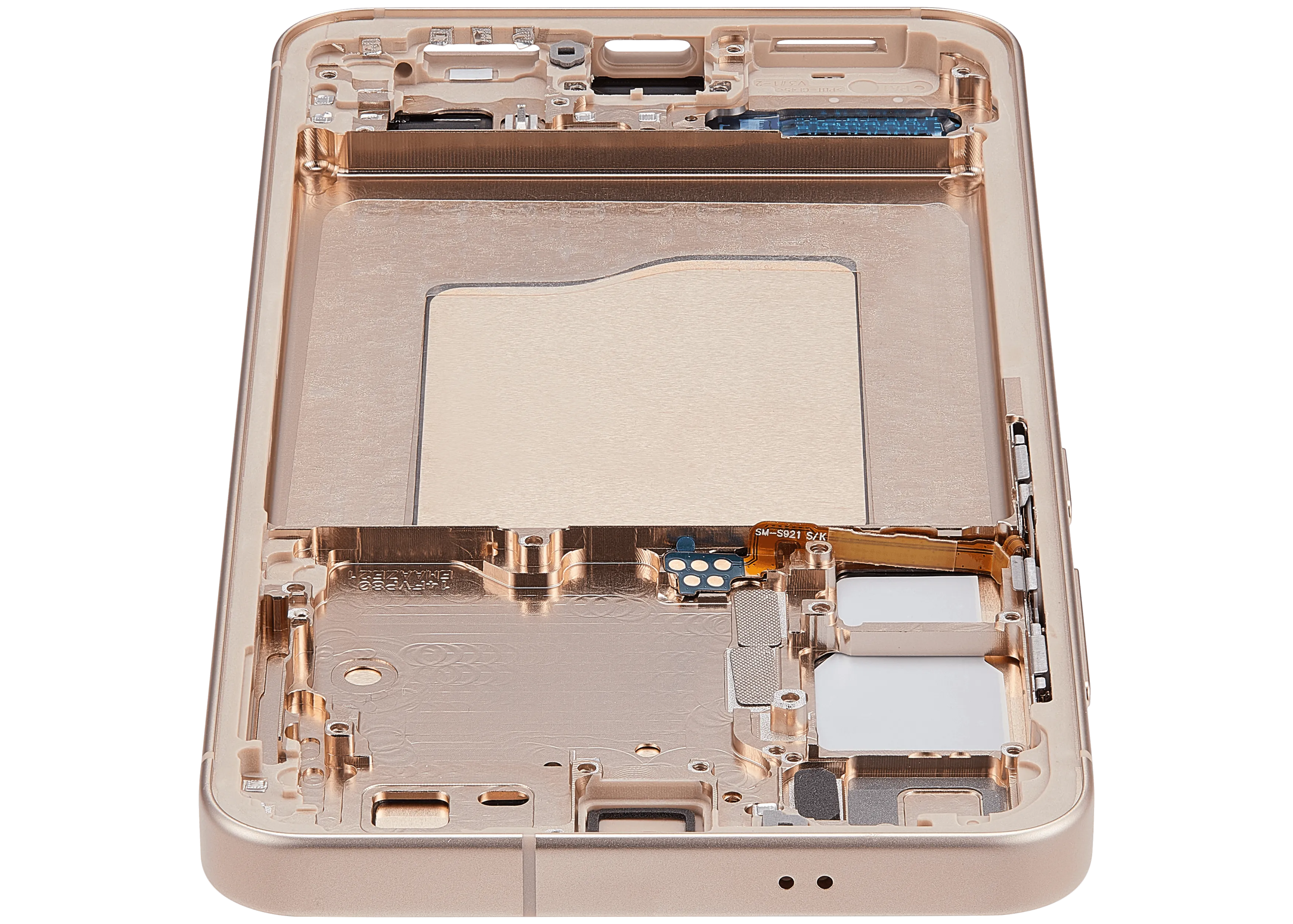 OLED-Display mit Rahmen für Samsung Galaxy S25 5G (US & International) (Aftermarket Plus) (Pink Gold)