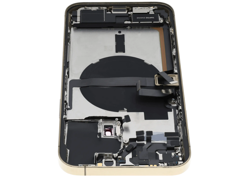 Backcover/Rahmen mit Ladebuchse Flex & Small Parts für iPhone 13 Pro Max (US-Version) (gebrauchter OEM-Ausbau, Qualität A) (Gold)