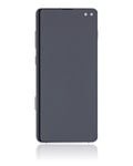 OLED-Display mit Rahmen für Samsung Galaxy S10 Plus (gebrauchter OEM-Ausbau, Qualität A) (Prism / Ceramic Black)