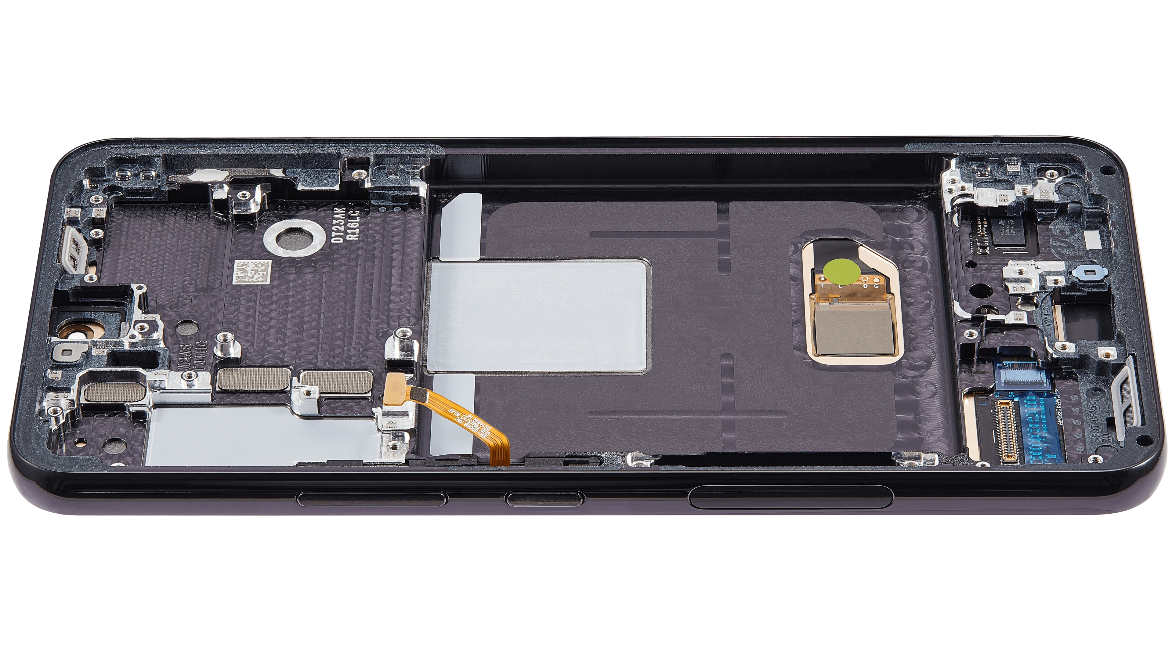OLED-Display mit Rahmen für Samsung Galaxy S22 5G (US & International) (Aftermarket Plus) (Phantom Black)