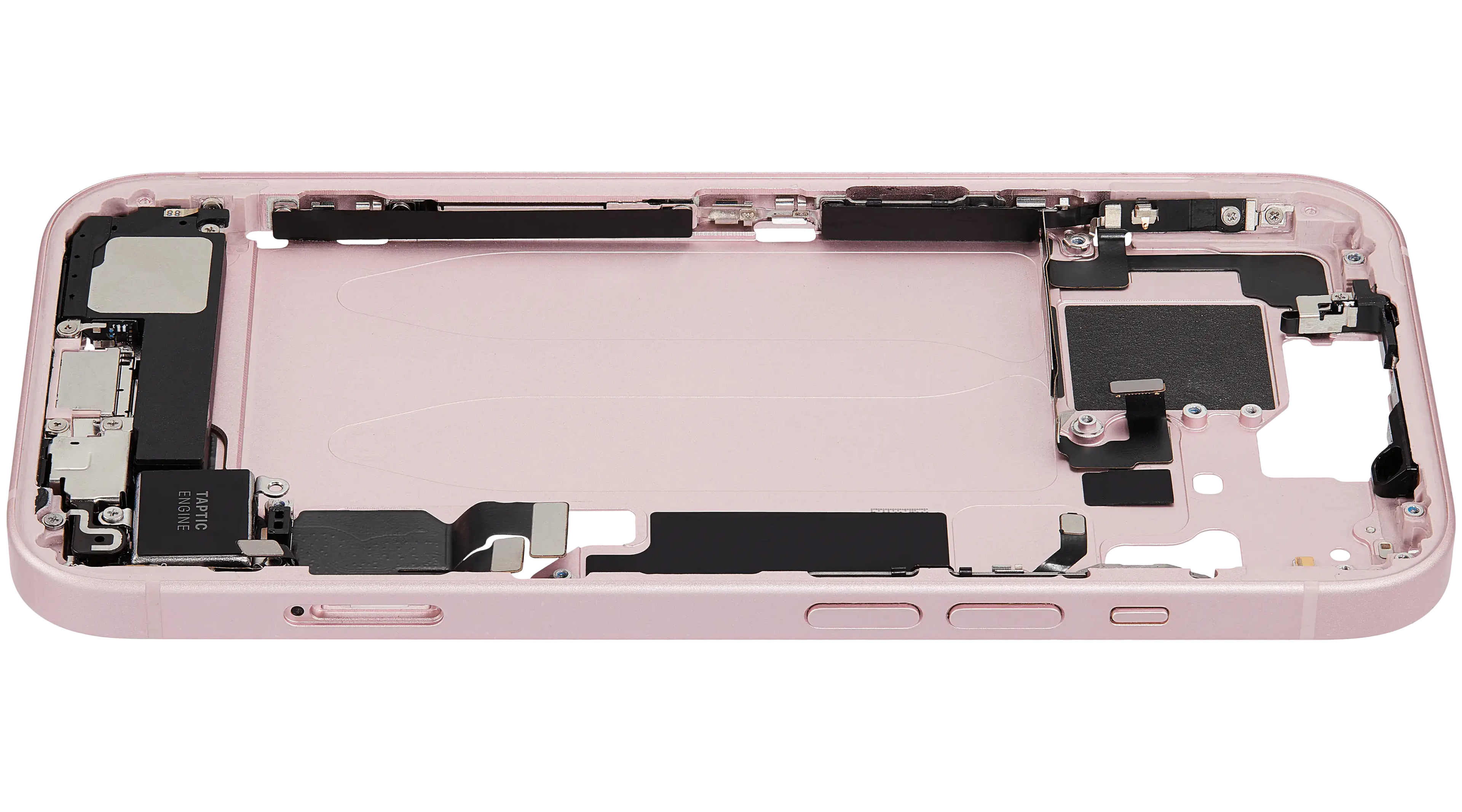Midframe/Rahmen mit Ladebuchse Flex & Small Parts für iPhone 15 (EU / Global Version) (gebrauchter OEM-Ausbau, Qualität C) (Pink)