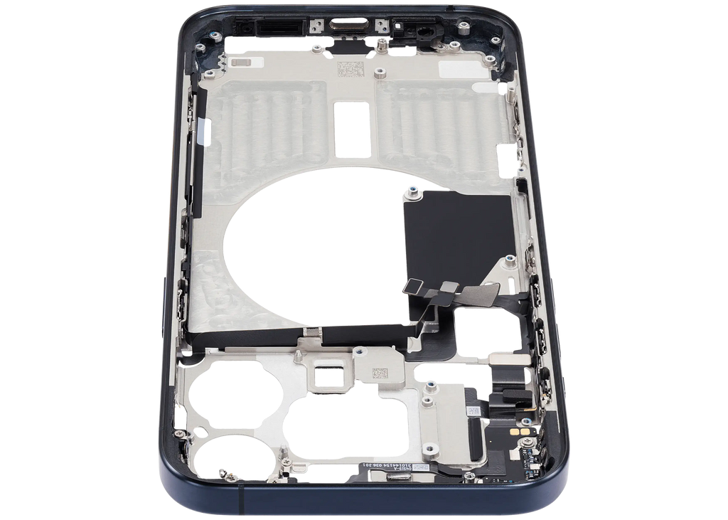 Midframe/Rahmen mit Small Parts für iPhone 15 Pro Max (EU / Global Version) (gebrauchter OEM-Ausbau, Qualität B) (Blau Titanium)
