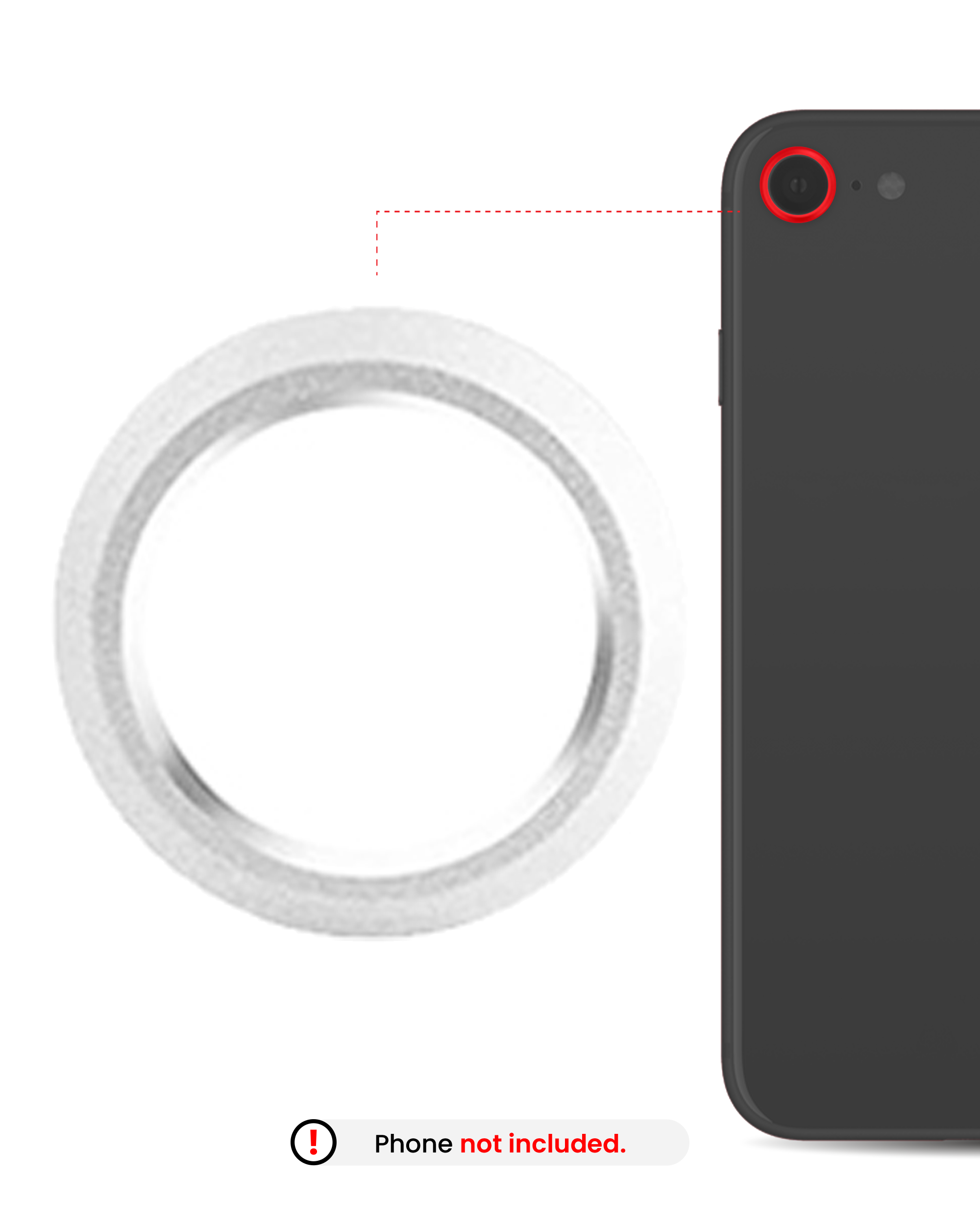 Rear Camera Lens Bezel for iPhone 8 (Silver) (10 Pack)