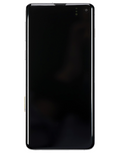 OLED-Display mit Rahmen für Samsung Galaxy S10 (gebrauchter OEM-Ausbau, Qualität B/C) (Prism Blue)