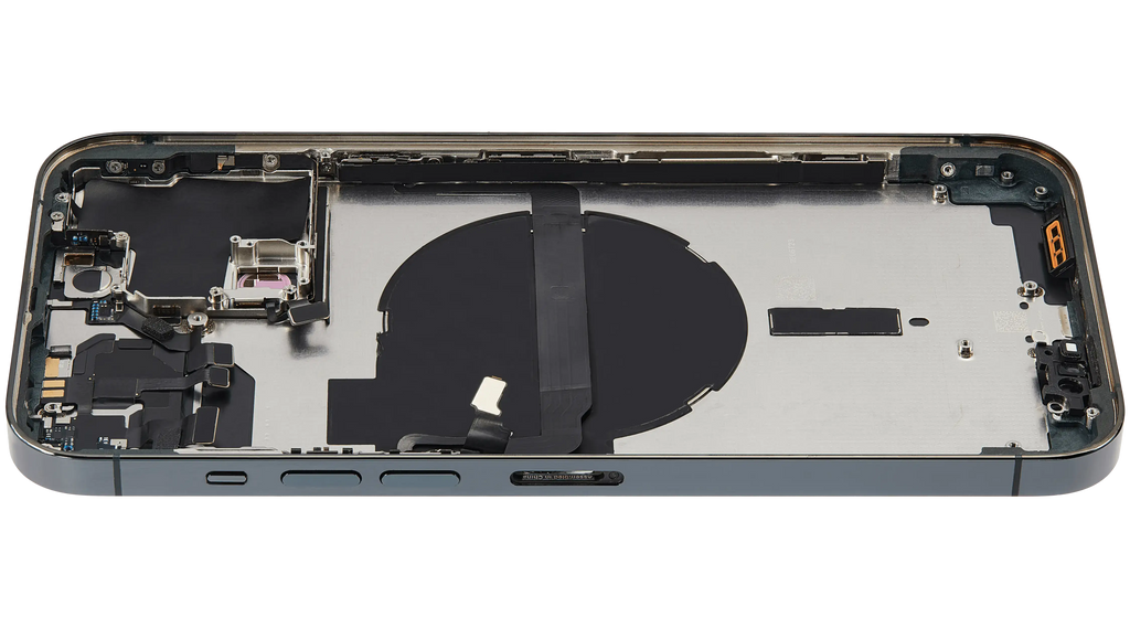 Backcover/Rahmen mit Small Parts für iPhone 13 Pro Max (EU / Global Version) (gebrauchter OEM-Ausbau, Qualität C) (Alpine Grün)