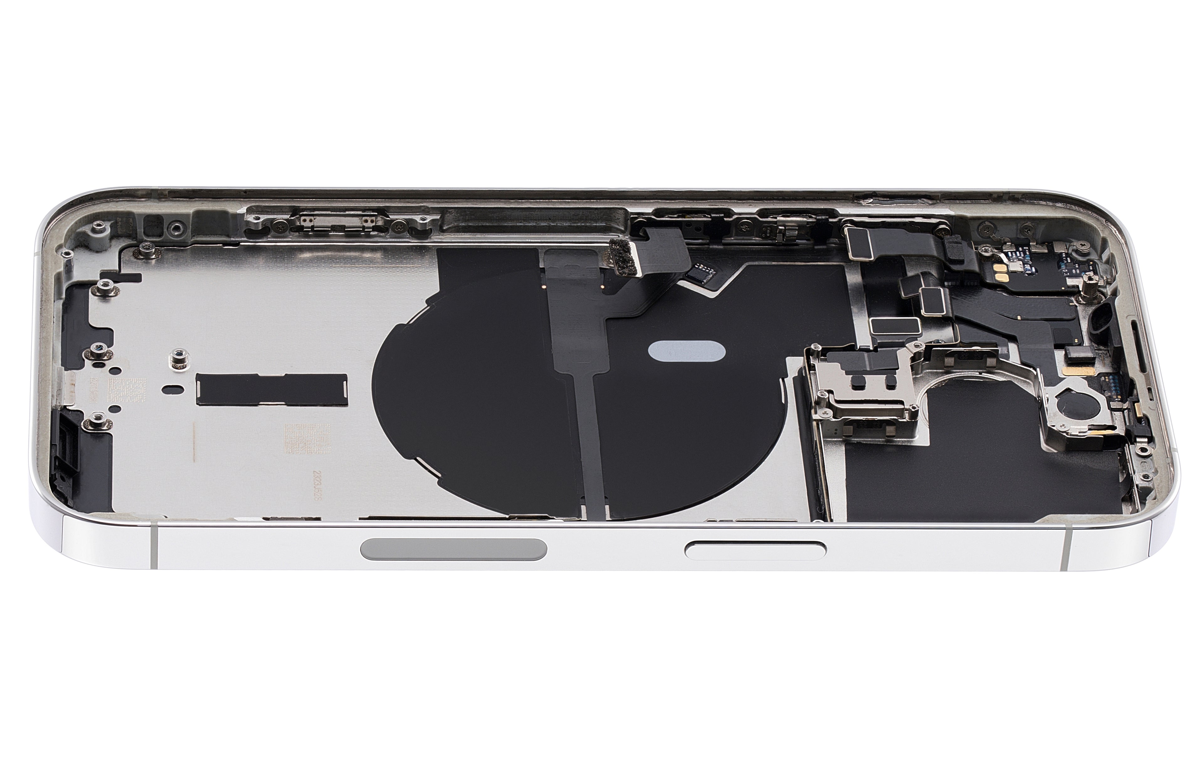 Backcover/Rahmen mit Small Parts für iPhone 14 Pro (US-Version) (gebrauchter OEM-Ausbau, Qualität A) (Silber)