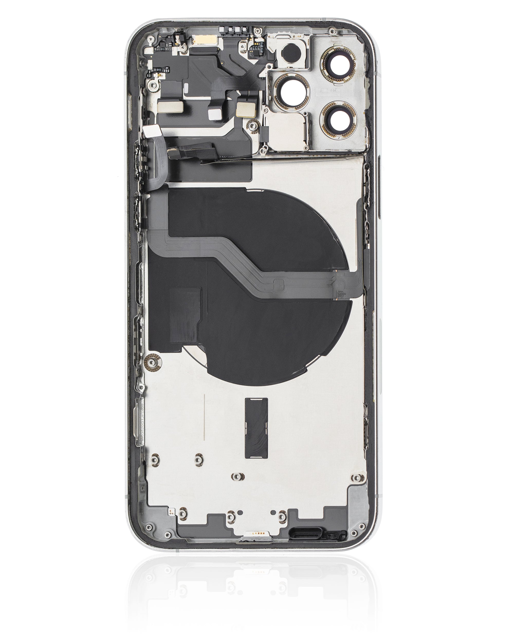 Backcover/Rahmen mit Small Parts für iPhone 12 Pro (EU / Global Version) (gebrauchter OEM-Ausbau, Qualität A) (Silber)
