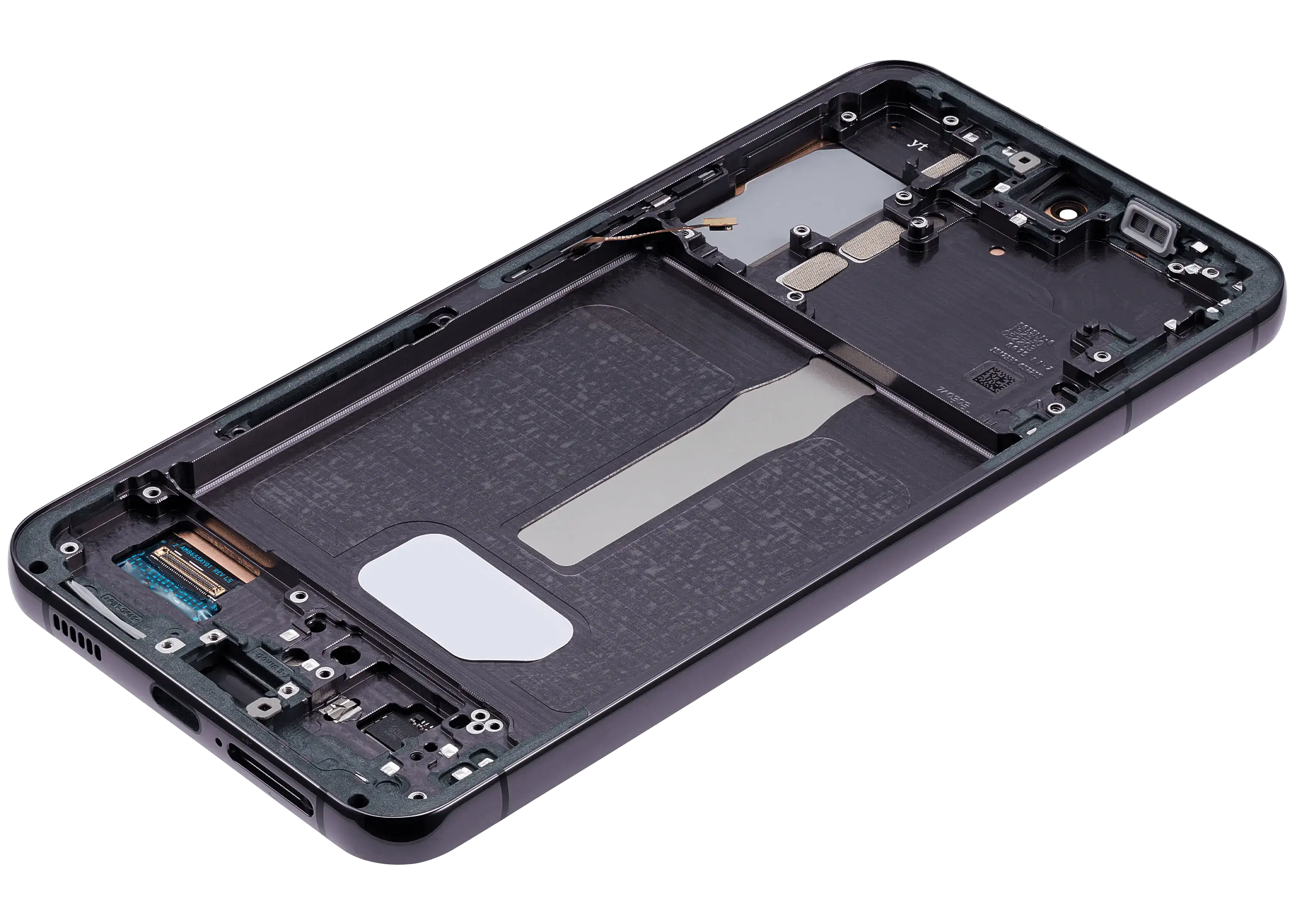 OLED-Display mit Rahmen für Samsung Galaxy S22 Plus 5G (gebrauchter OEM-Ausbau, Qualität A) (Phantom Black)