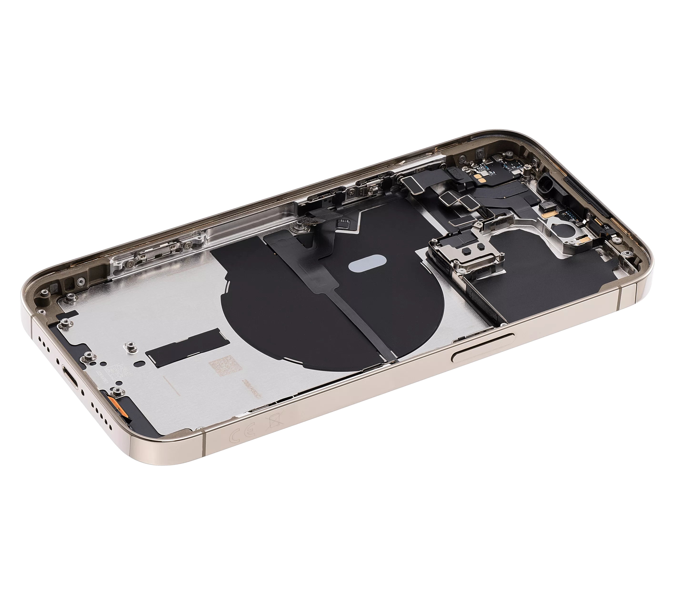 Backcover/Rahmen mit Small Parts für iPhone 14 Pro (EU / Global Version) (gebrauchter OEM-Ausbau, Qualität A) (Gold)