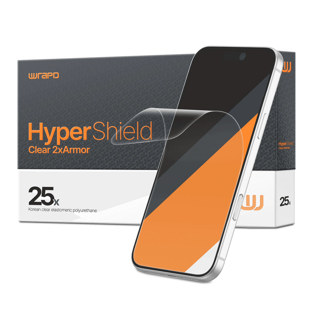 Wrapd HyperShield - EPU Impact Resistant Display Protector Film (25 Pack) (Clear)