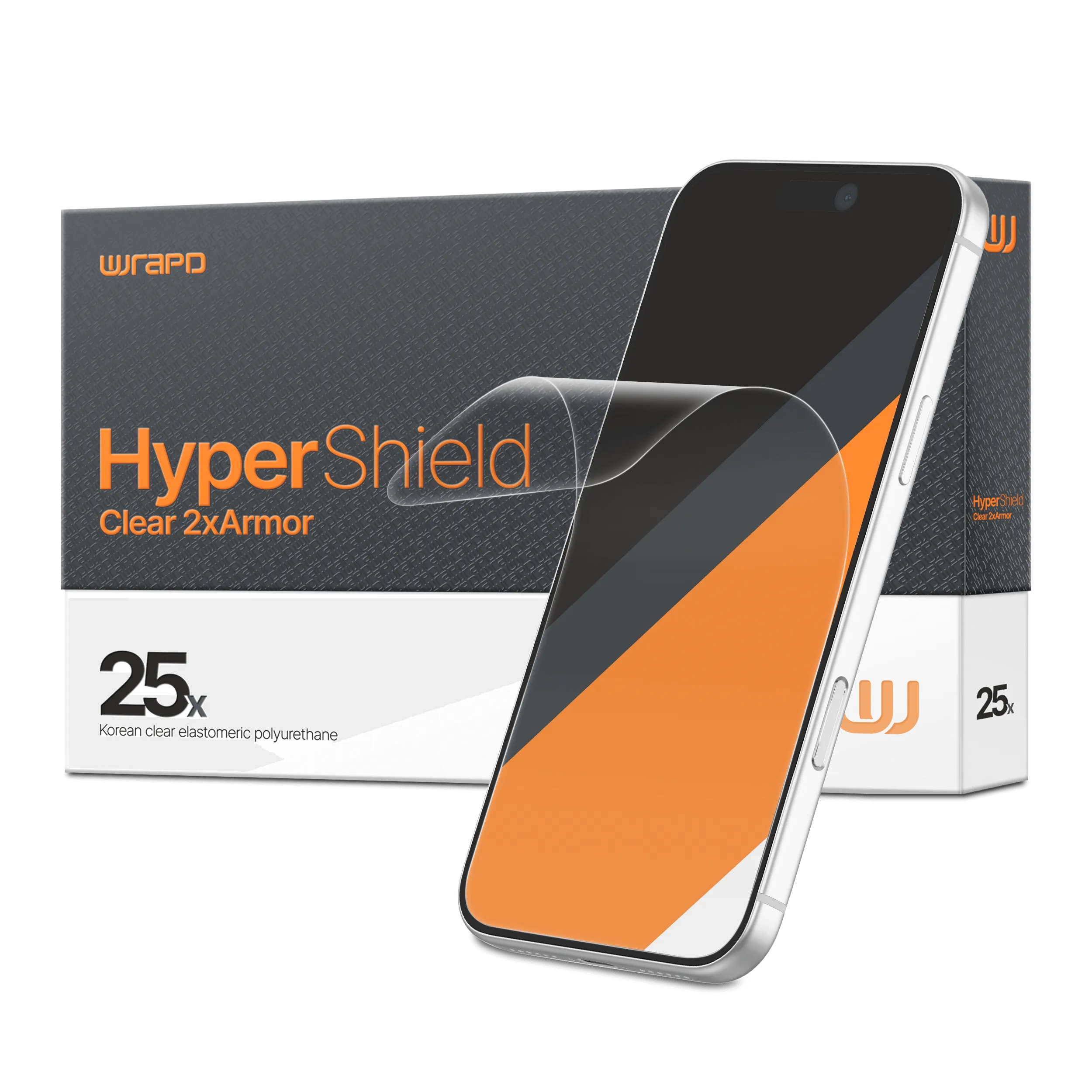 Wrapd HyperShield - EPU Impact Resistant Display Protector Film (25 Pack) (Clear)