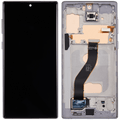 LCD-Display mit Rahmen (Without FingerPrint Sensor) für Samsung Galaxy Note 10 (US & International)(Aftermarket: Incell)(Aura Glow / Silver)