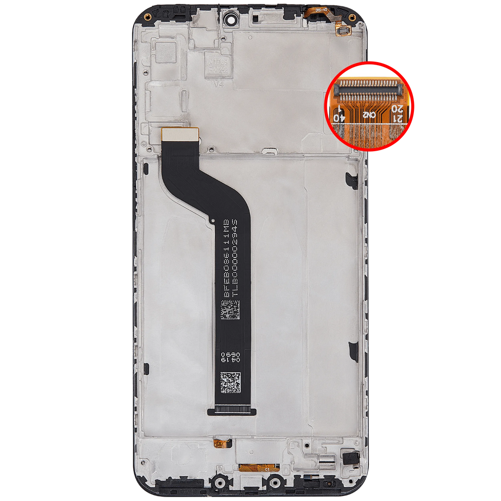 LCD-Display mit Rahmen für Xiaomi Mi A2 Lite (Aftermarket Plus) (Schwarz)