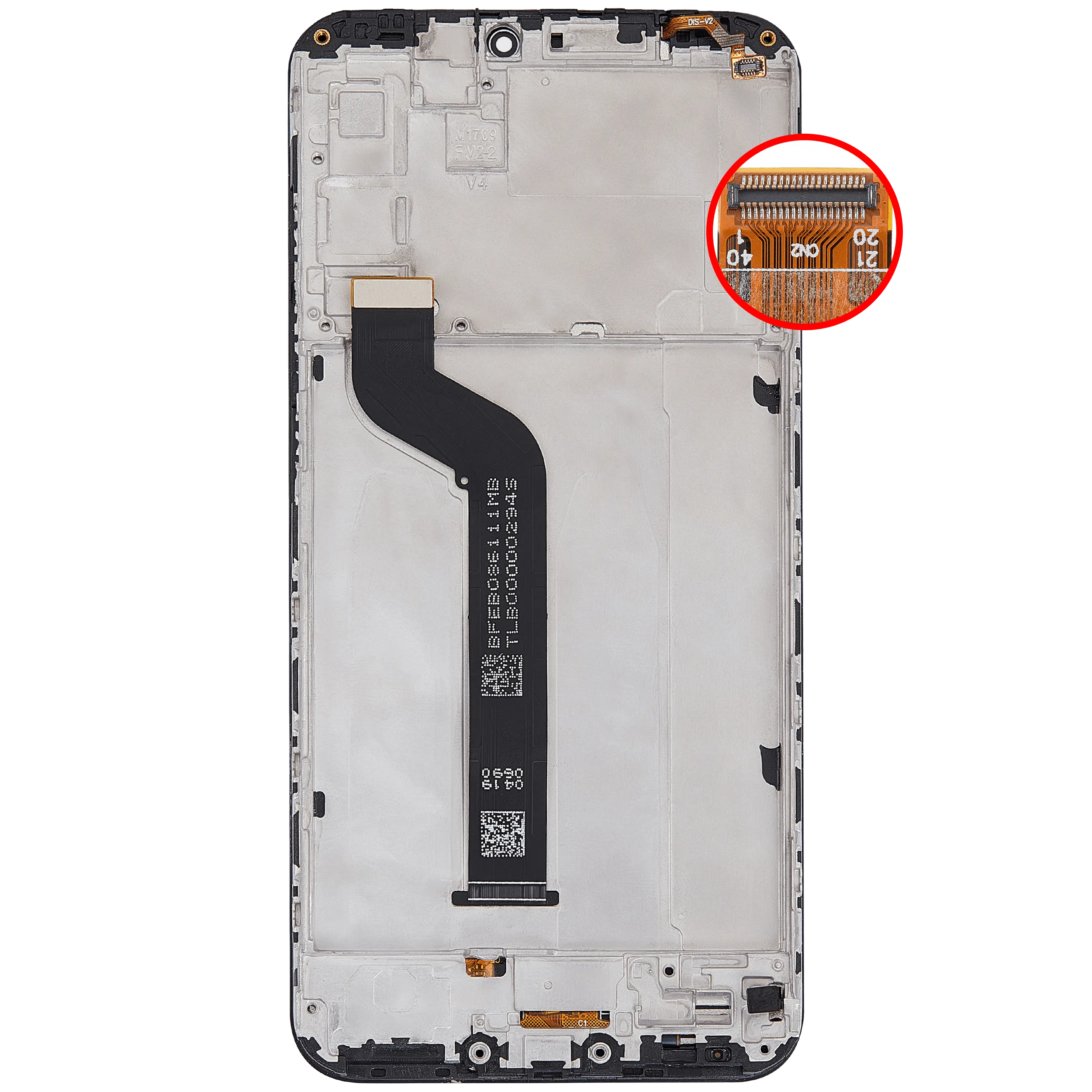 LCD-Display mit Rahmen für Xiaomi Mi A2 Lite (Aftermarket Plus) (Schwarz)