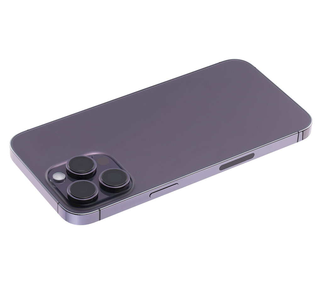 Backcover/Rahmen mit Small Parts für iPhone 14 Pro Max (US-Version) (gebrauchter OEM-Ausbau, Qualität A) (Deep Purple)