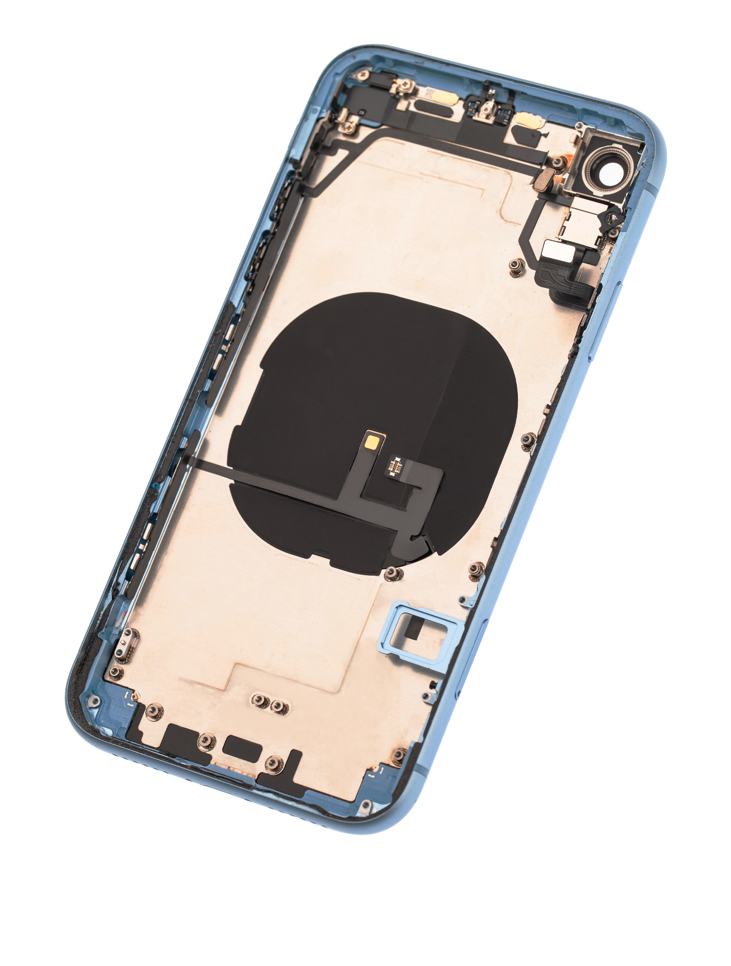 Backcover/Rahmen mit Small Components Pre-Installed für iPhone XR (gebrauchter OEM-Ausbau, Qualität B) (Blau)