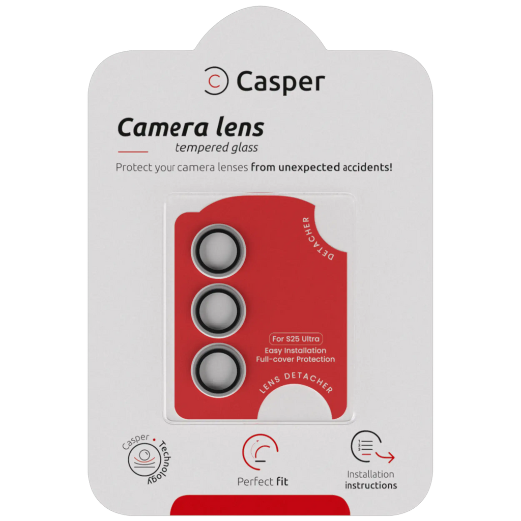 Casper Camera Lens Protector for Samsung Galaxy S25 Ultra (Clear Rings)