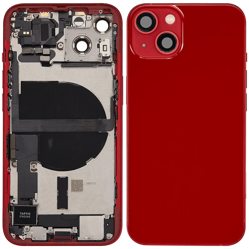 Backcover/Rahmen mit Ladebuchse Flex & Small Parts für iPhone 13 (EU / Global Version) (gebrauchter OEM-Ausbau, Qualität A) (Rot)